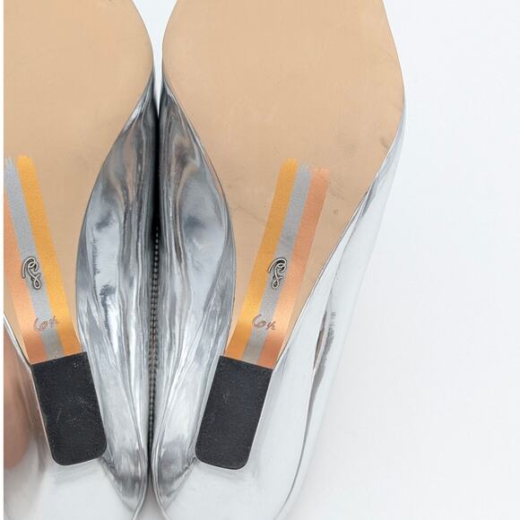 Sam Edelman Vonn Pointed Toe Mule Pumps Women's Silver Size US6.5 EU37 - Picture 9 of 11